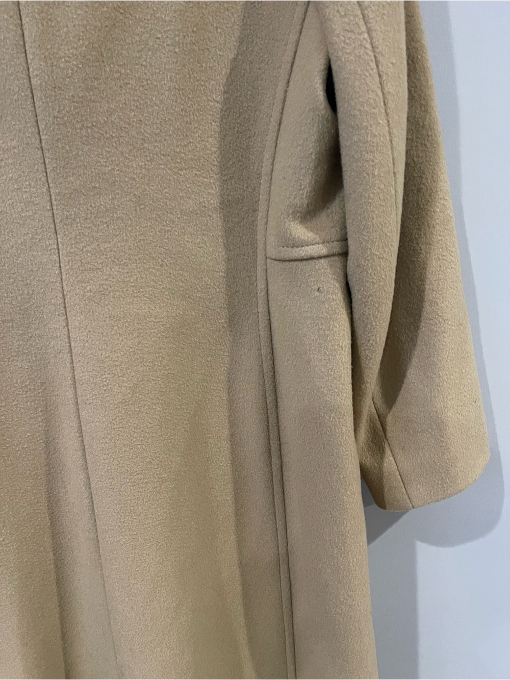 Michael Kors Camel Long Notch-Collar Wool Coat - Picture 5 of 10